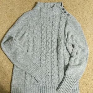 Gray cableknit sweater